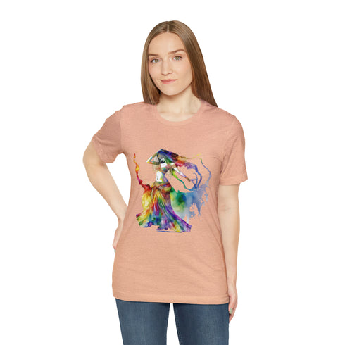 Rainbow Belly Dancer in Motion - Short Sleeve Tee